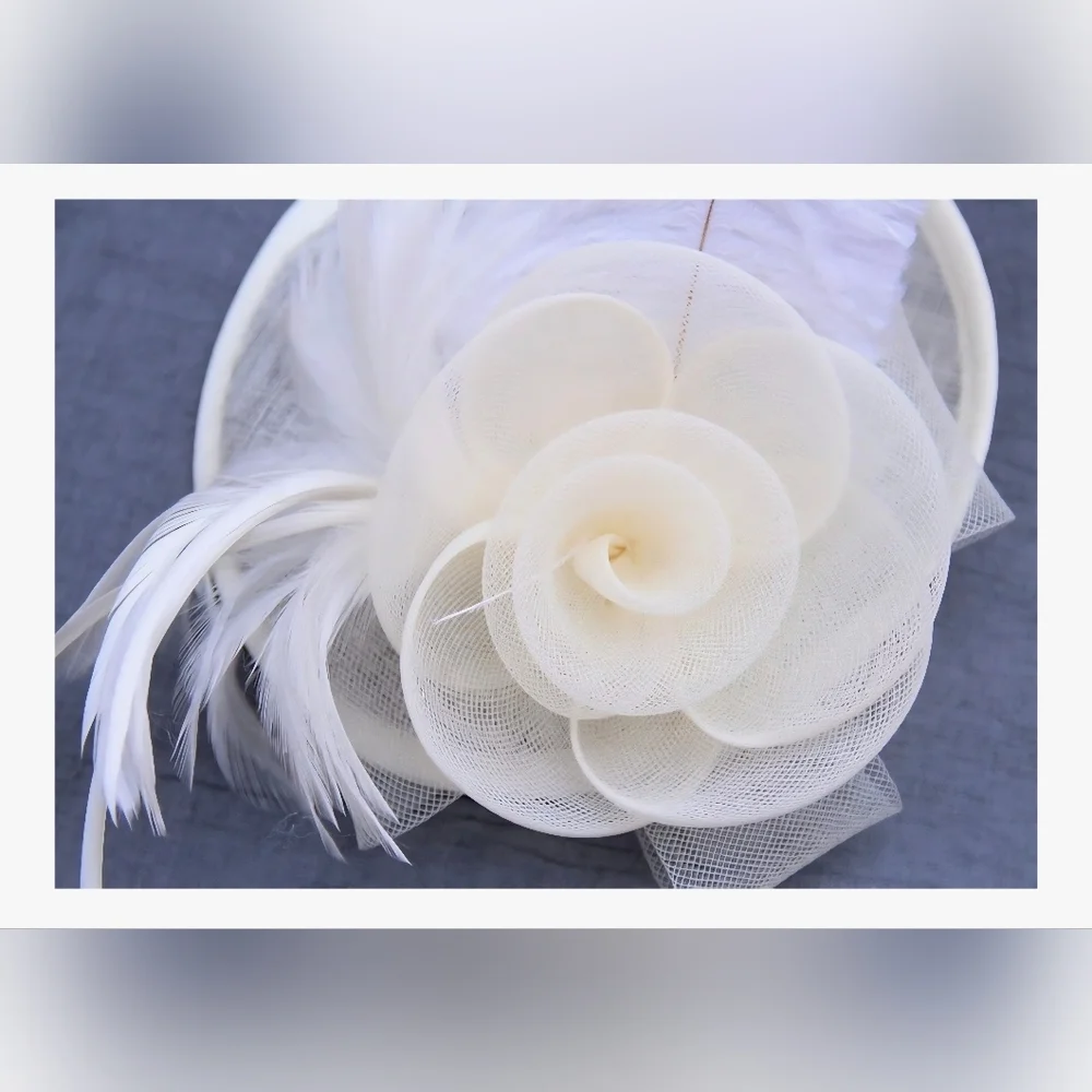 SOLD SAFERIN Women's Fascinators Feathers Tea Party Hat #841 - Picture 8 of 10